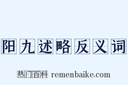 阳九述略反义词是什么意思的图片